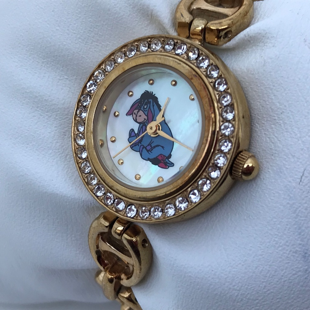 Vintage Disney Eeyore Watch Winnie the Pooh Gold T - Picture 6 of 8